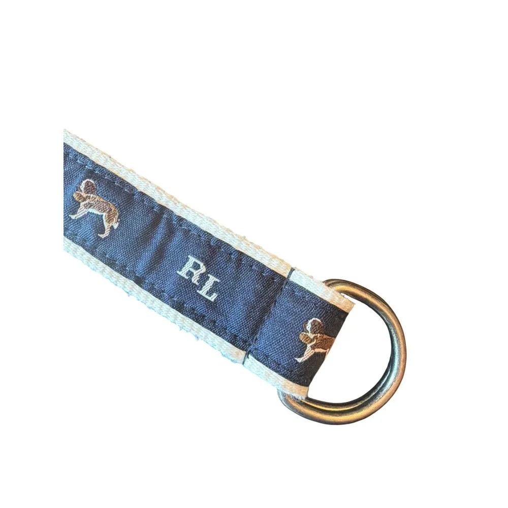 Ralph Lauren‎ Belt Navy Blue RL Dog Embroidered D-Ring 320-632310 Infant 6M
